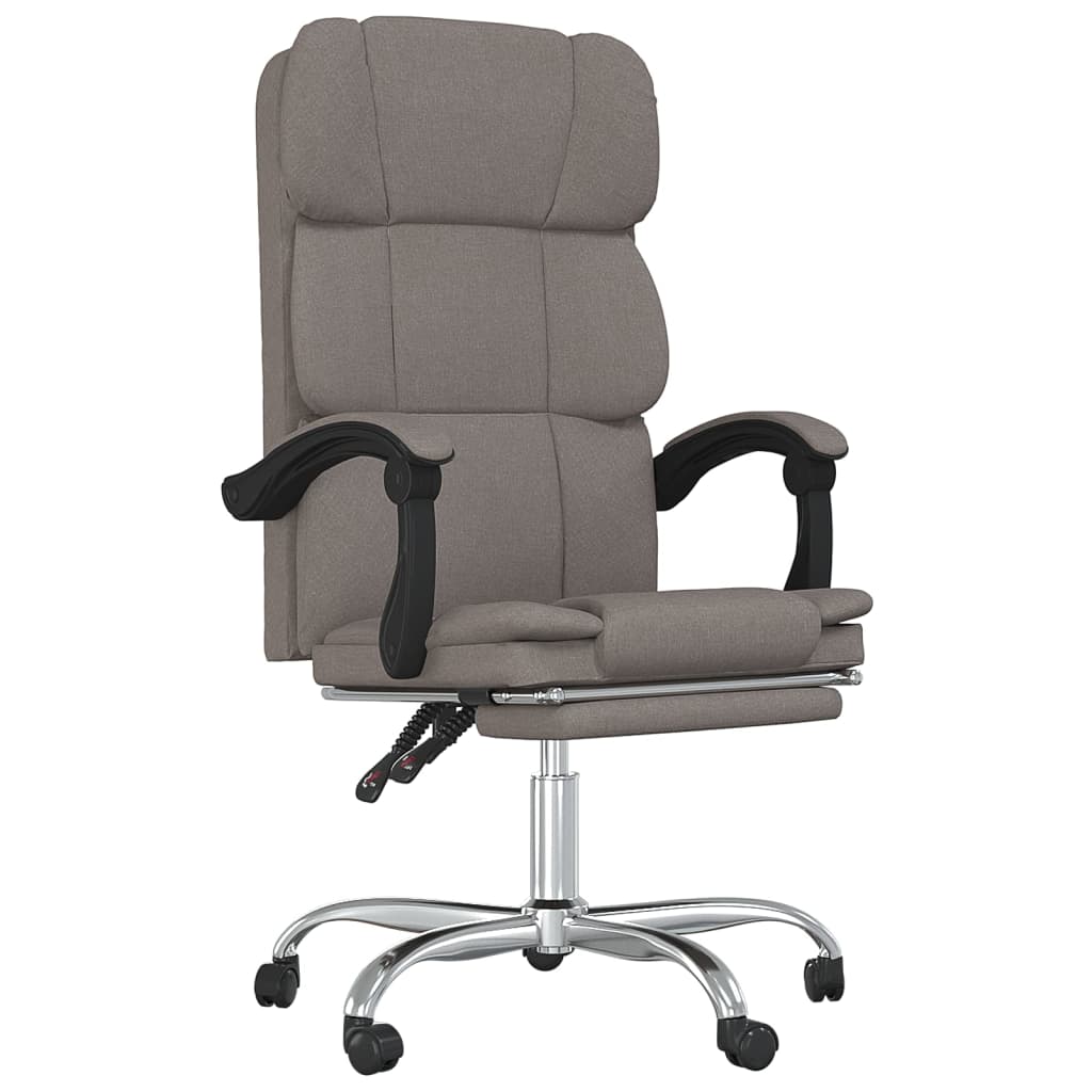 Office Chair with Reclining Function Taupe Fabric
