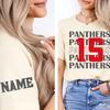 Comfort Colors Personalized Number and Name Shirt, Custom Sleeve Team Gift E-907