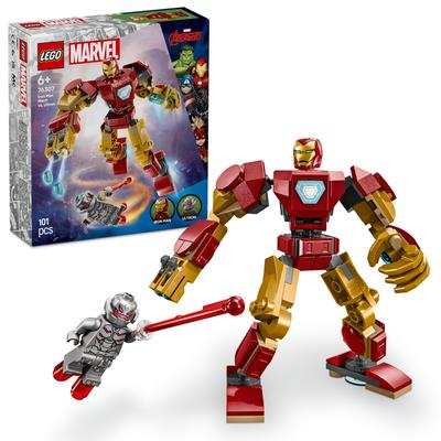 LEGO Marvel Iron Man Mecha Vs. Ultron Toy Block Educational678Marvel Goods Figure 76307