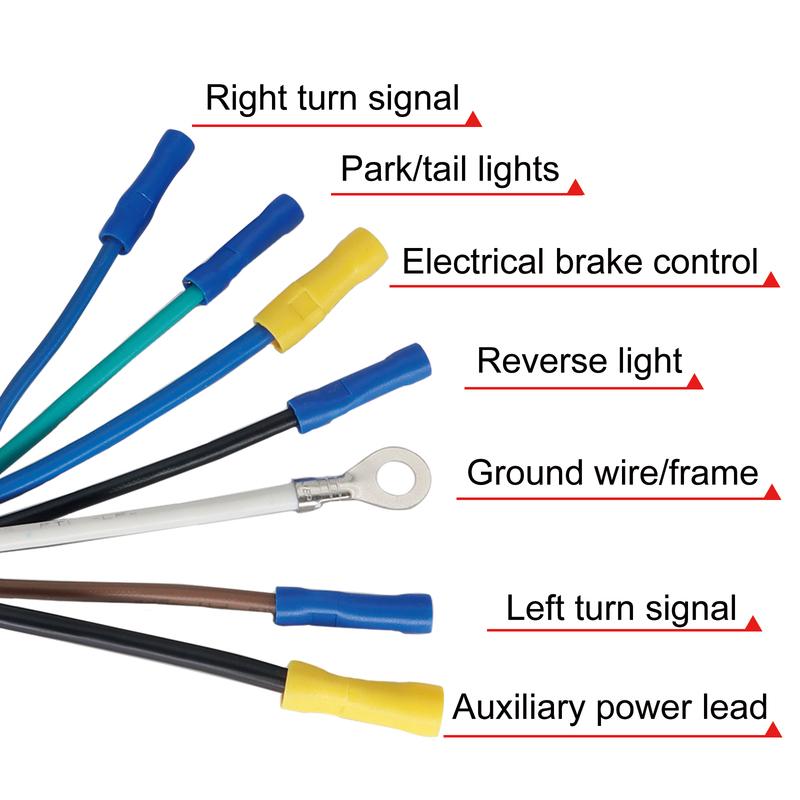 Universal Accessories 7 Pin 7 Way RV-Style Blade Trailer Connector Socket Wiring Harness Mounting Bracket Truck Wire Connector