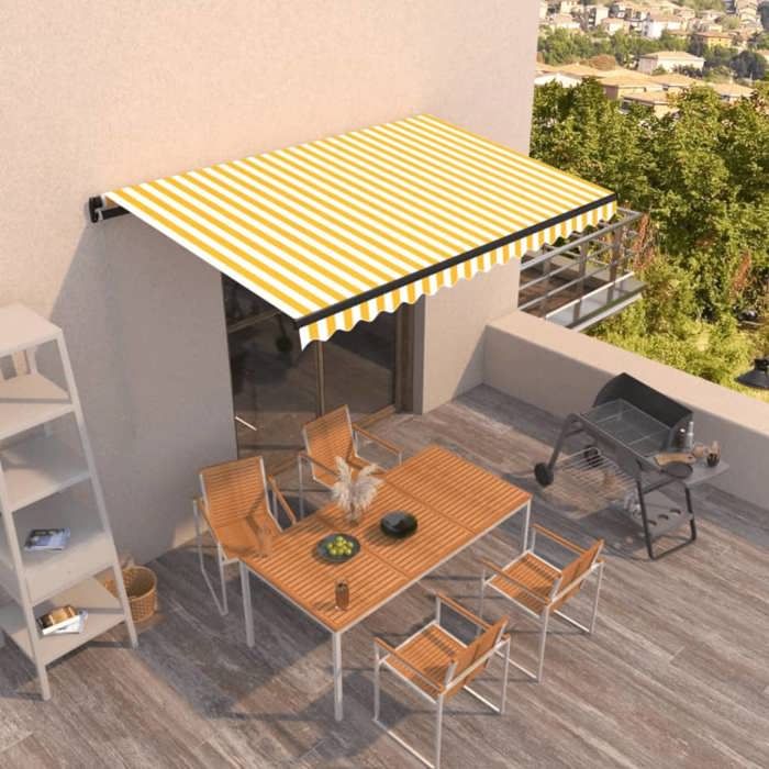 Exclusive House - Manual Retractable Awning 450x350 Cm Yellow and White