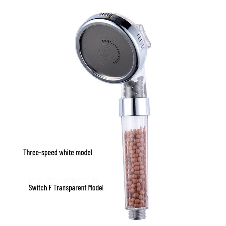 Three-Speed Handheld Shower Head with Strong Water Flow and Filtered Water Booster