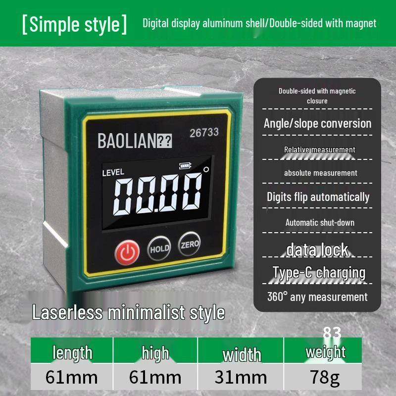 High-Precision Digital Magnetic Laser Angle Ruler & Inclinometer