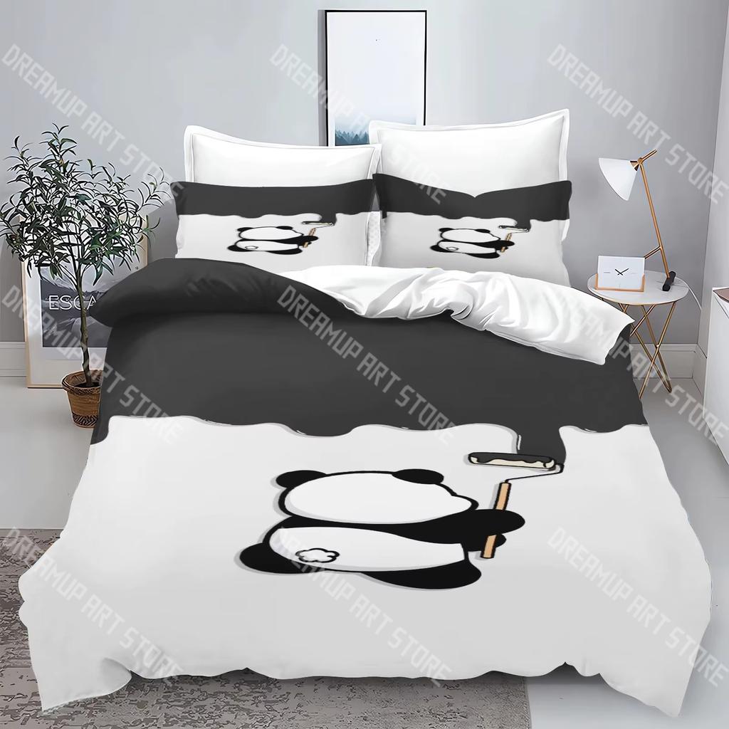 Fashion Cute Cartoon Panda Bedding Set Single Twin Full Queen King Size Bed Set Kids Bedroom Duvetcover Sets Bed Sheet Set