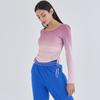 OZEZ Ozts1157 Deep-Dyed Shirred Modal Long Sleeve - Indie Pink