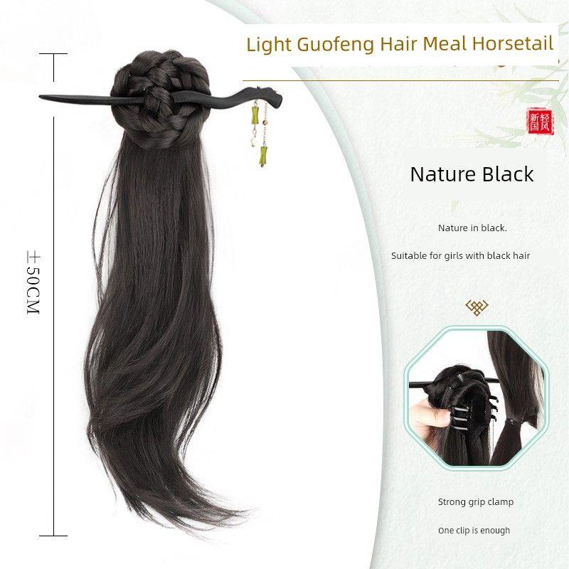 Chinese Style Artificial Hair Ponytail Light National Style Hairpin Integrated Grip Antique Hair Accessories Han Chinese Clothing Cheongsam Ponytail