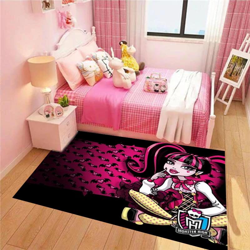 M-Monster Cartoon High Hallway Carpet Non-Slip Laundry Room Mat Laundry Decor Balcony Child Living Room Toilet Living Room Rug