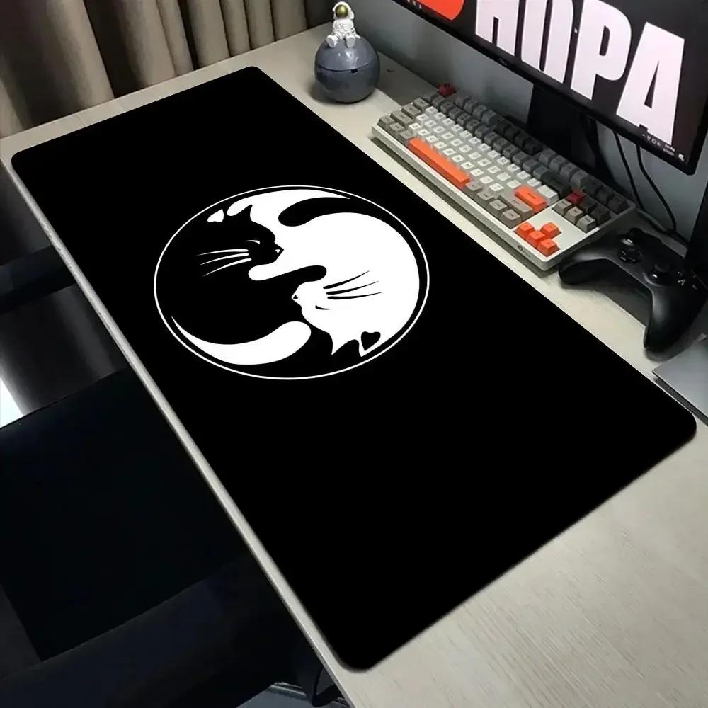 Funny black cat Mouse Pads Cute Cat Computer XXL Mausepad Company Desk Pad X Large Kawaii Cushion Office Accessories Rug