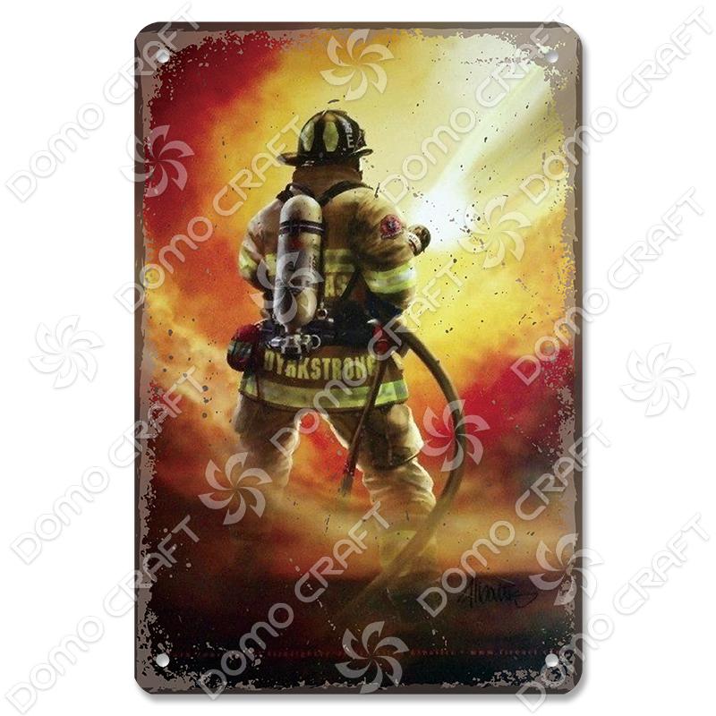 Vintage Fireman Tin Sign Metal Plate Classic Firefighter Movie Metal Poster Wall Decor for Garage Club Hotel Home