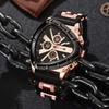 Herren Universal Freizeit Quarzuhr Multifunktional Polygonal Drei-Augen Zifferblatt Silikonarmband Automatisches Datum Armbanduhr Herren Festival Geschenk