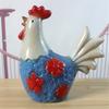 2 Pack Glazed Ceramic Decors Farm Animal Figurine Floral Textured Table Accent for Shelf Cabinet Entryway Living Room and Desk Display