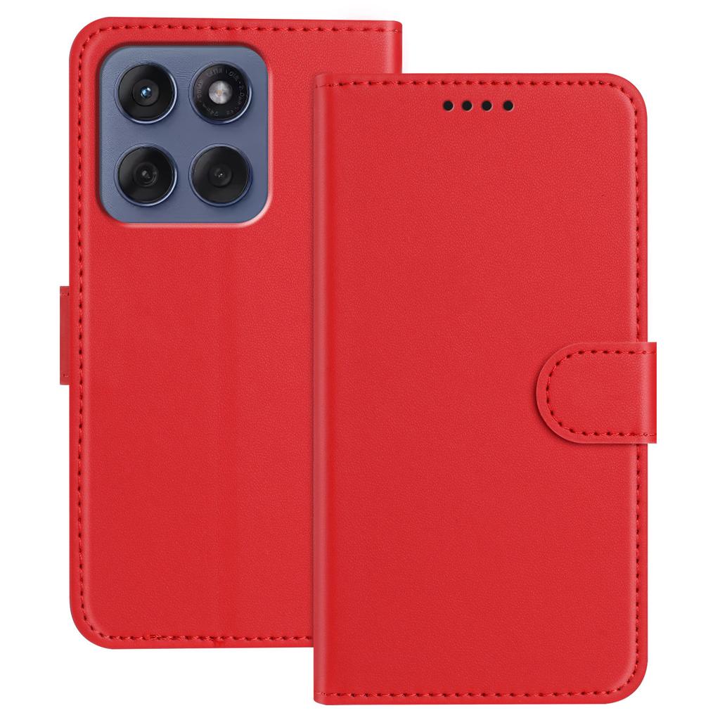 For Motorola Edge 60 Fusion 5G Leather Case Wallet Stand Solid Color Anti Drop Phone Cover