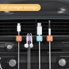 6-piece set of color magnetic charger office desk cable clip, sunlight colored USB charging cable organizer, magnetic plug hook