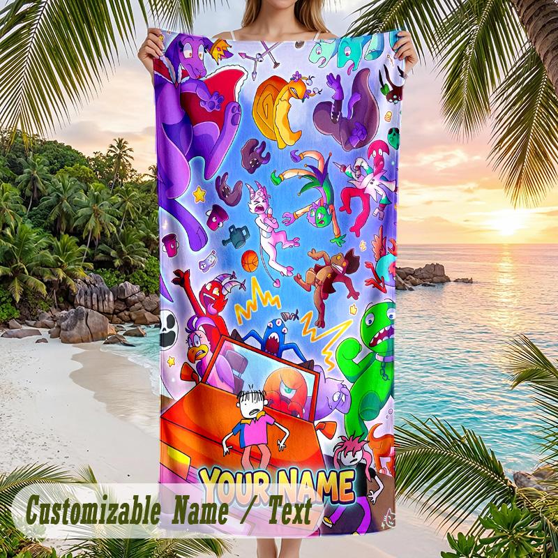 Garten of Banban Beach Towel, Personalized Custom Text, Quick Dry Soft Large Towel For Swimming Pool Travel