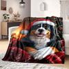 1Pc Cartoon Print Flannel Blanket, High Quality Comfortable for All Seasons, Home Decor, Warmth and Comfort, Perfect for Christmas Birthday Gift