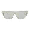 Burberry One-Piece Logo Arm Acetate Frame Irregular Shape Sunglasses Unisex Gray