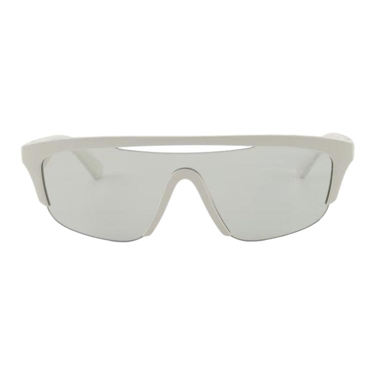 Burberry One-Piece Logo Arm Acetate Frame Irregular Shape Sunglasses Unisex Gray