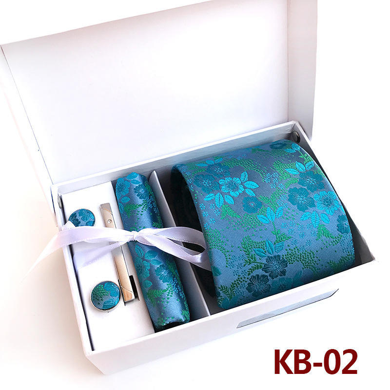 Men'S Tie Gift Box 6-Piece Set Big Flower Wedding Tie Set