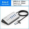 10Gbps USB 3.2 Docking Station Hub Type C Splitter Data Transfer Adapter with Card Reader Multi 7/8 Ports Switch For PC Laptop