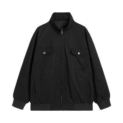 Giacca Sottile Stile Americano Workwear Primavera e Autunno Giacca Top Uomo Collo Rialzato Personalità Semplice Tendenza Outdoor High Street