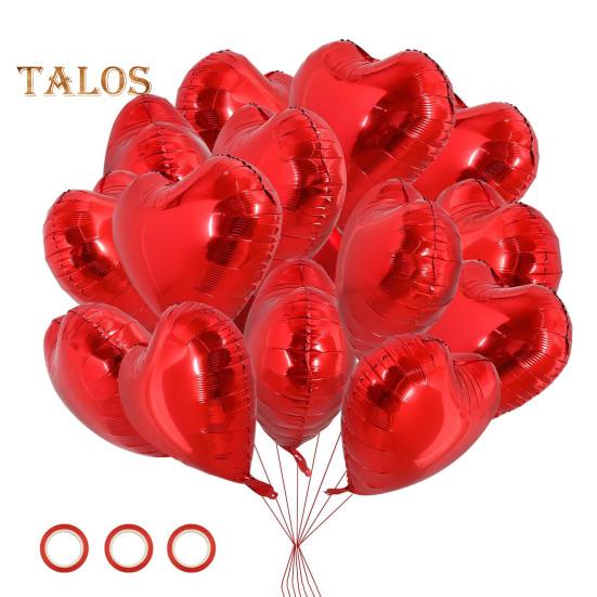 

50 шт. Красные воздушные шары в форме сердца из алюминиевой фольги, воздушные шары в форме сердца для украшения Дня святого Валентина, свадьбы, помолвки, годовщины, вечеринки красный