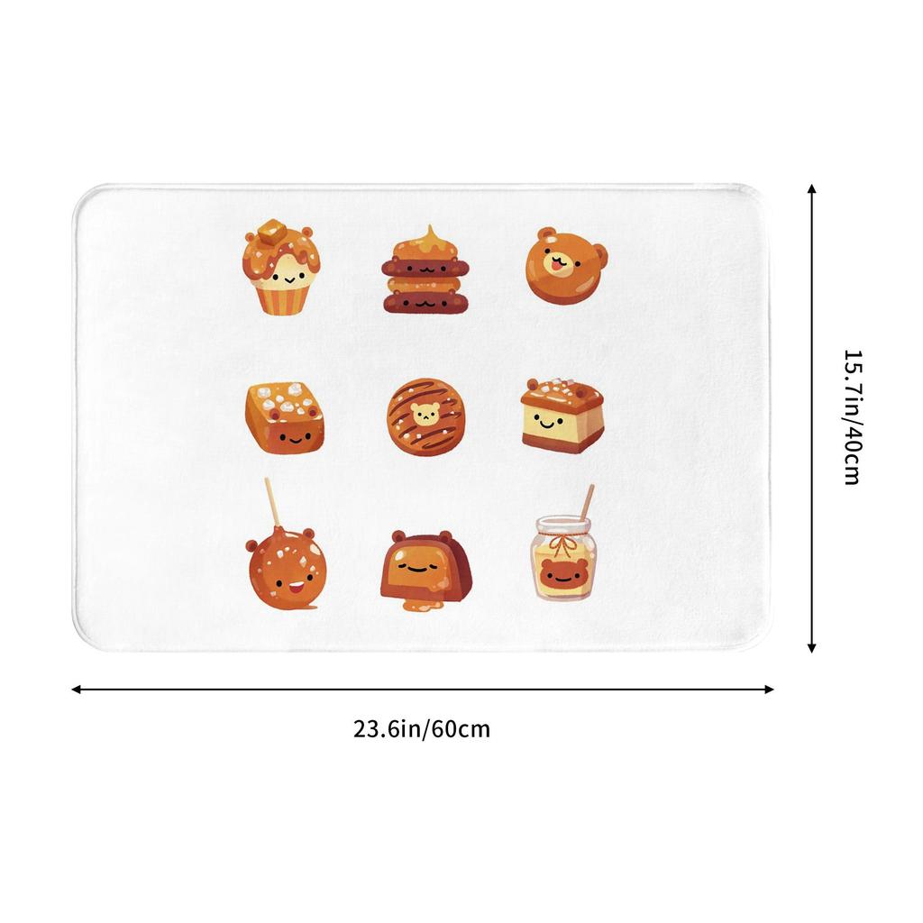 Salted Caramel Bear Non-slip Doormat Floor Mat Dust-proo Carpet Rug for Kitchen Entrance Home Living Room Footpad Mats