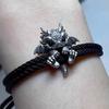 Pulseira Dragão Corda Torcida Estilo Retrô Chinês Liga Polida Leve Acessório de Pulso Hip-Hop Unissex Bracelete Joia