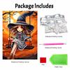 Halloween pearl painting art full pearl handmade diy home decorations witch swinging on moon night scene for autumn wall decor