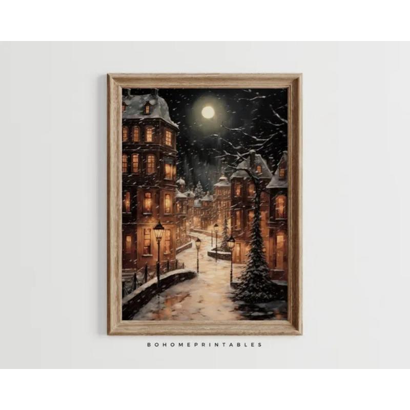 

Праздничный Рождественский Постер Масляной Живописи Пряничный Человечек Санта Холст Принт для Дома Гостиной Библиотеки Настенный Декор Идеальный Холи 21cm×30cm NoFrame