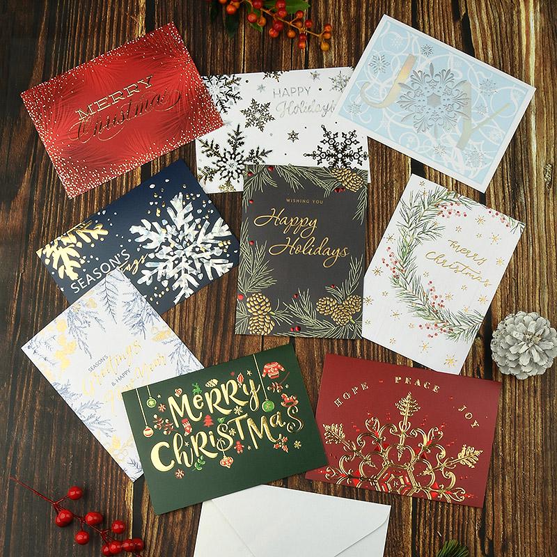 Custom Christmas & Thanksgiving Greeting Card: Creative Folded Hot Stamping Design