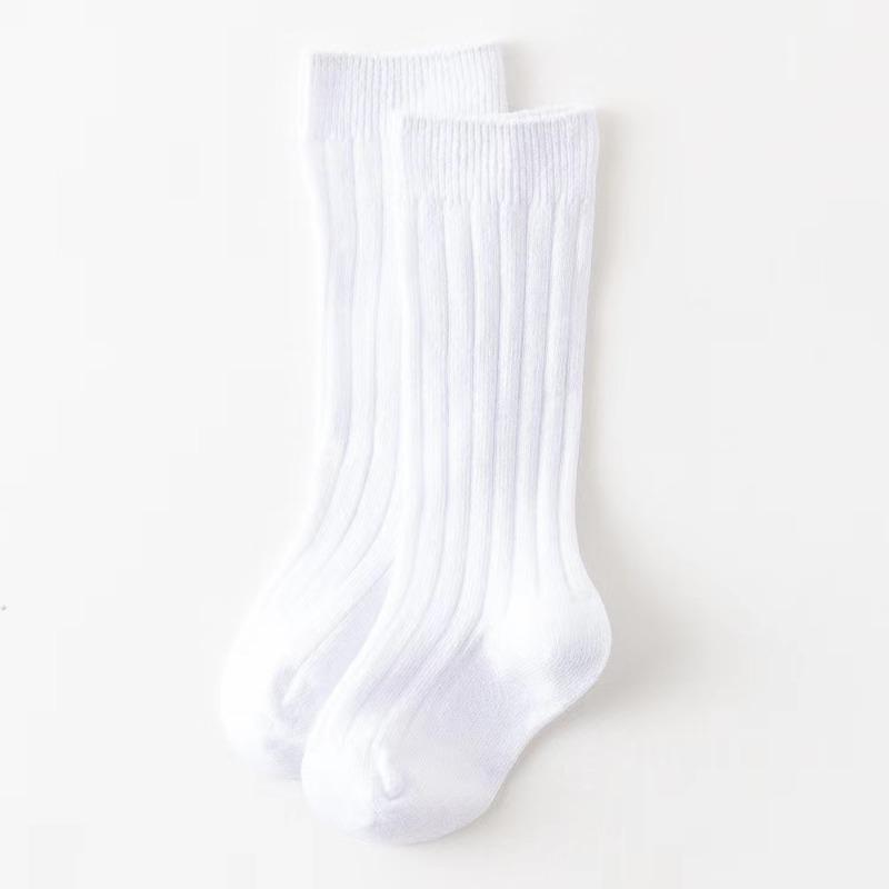 Lässige einfarbige Baby Jungen Mädchen Kniehohe lange Socken Baumwolle Atmungsaktiv Streifen Weiche Kindersocken Kinder Schulsocken