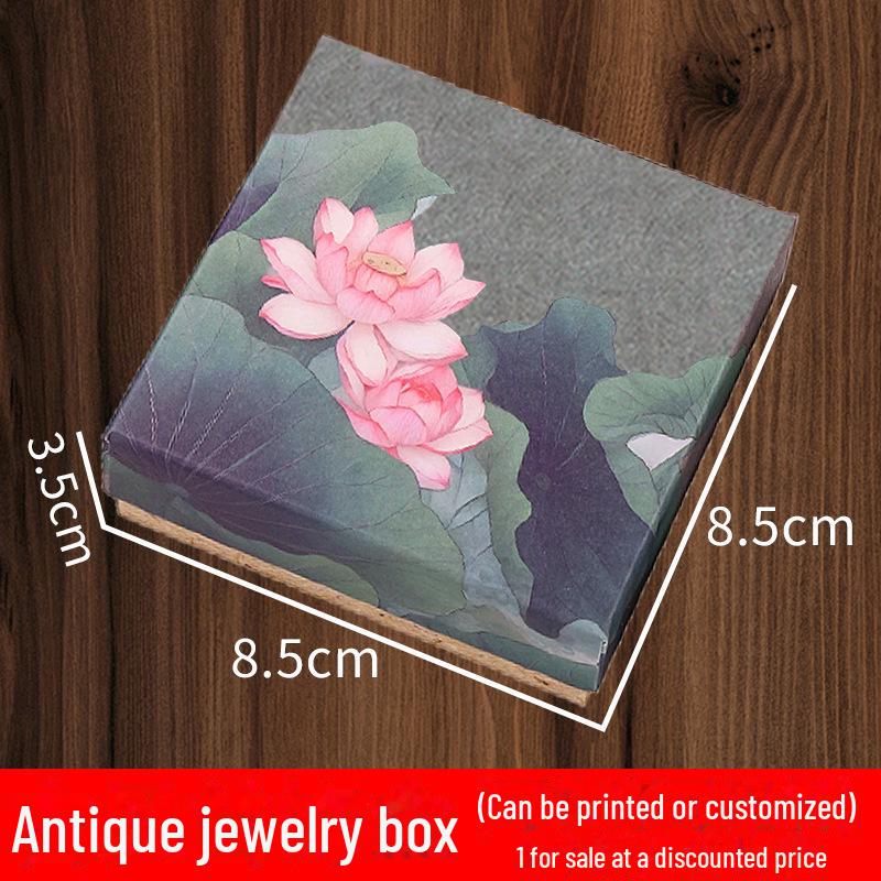 Lotus Pendant and Brooch Gift Box with Cover for Bracelet or Jewelry
