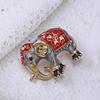 Vintage Luxury Enamel Elephant Brooches For Women Men Rhinestone Animal Dog Moon Star Brooch Pins Clothes Jewelry Accessories