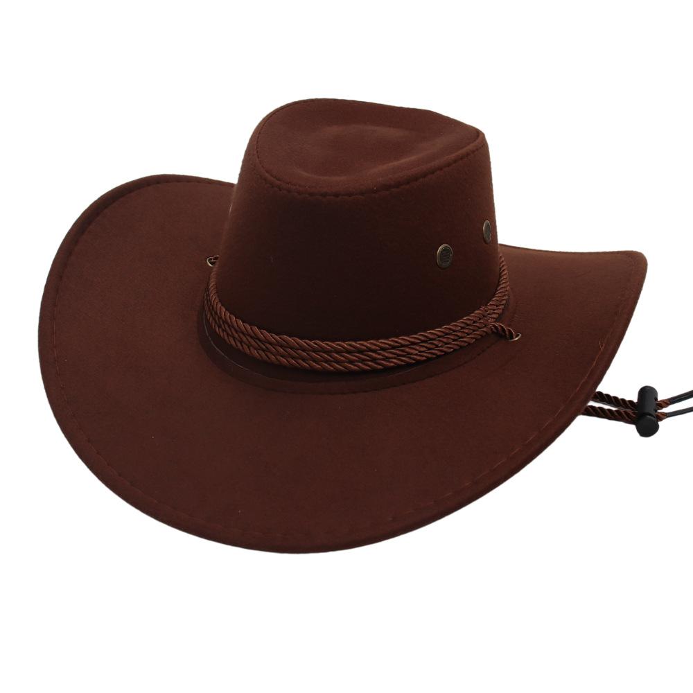 

Upturned Western Cowboy Hat Men S And Women S Black Big-Brimmed Jazz Top Hat Felt Hat Woolen Hat One size
