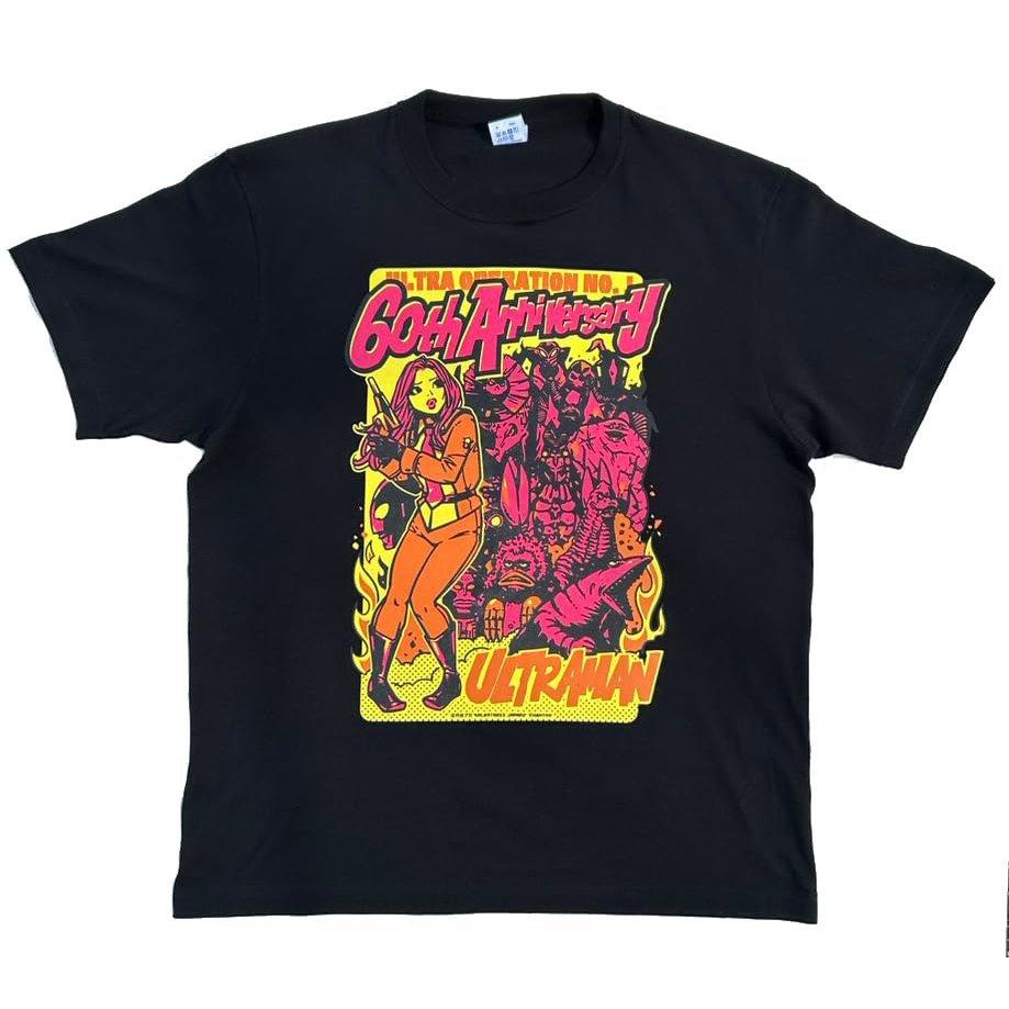 Albatross Japan Ultraman Kaiju T-Shirt 60th Anniversary Black Size M Earth Defense Force Secret Headquarters
