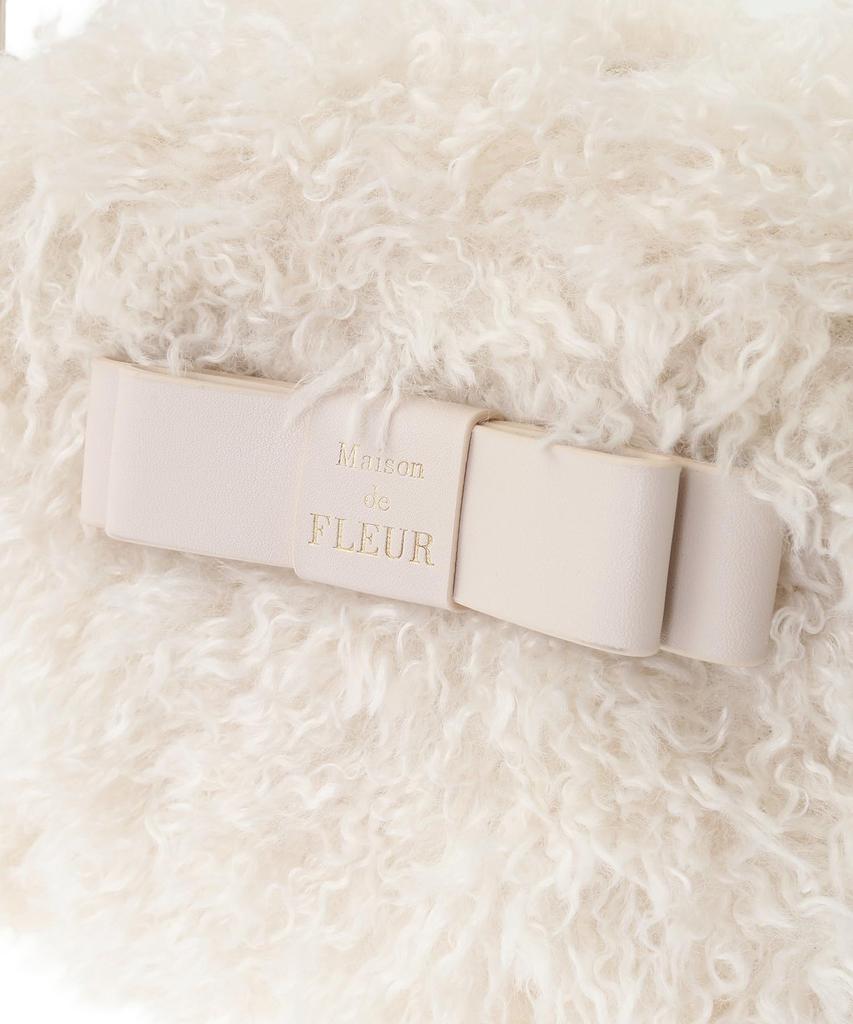 Maison De Fleur Women's Faux Fur Mini Shoulder Bag, Grayish Blue, 8A43F0J8000