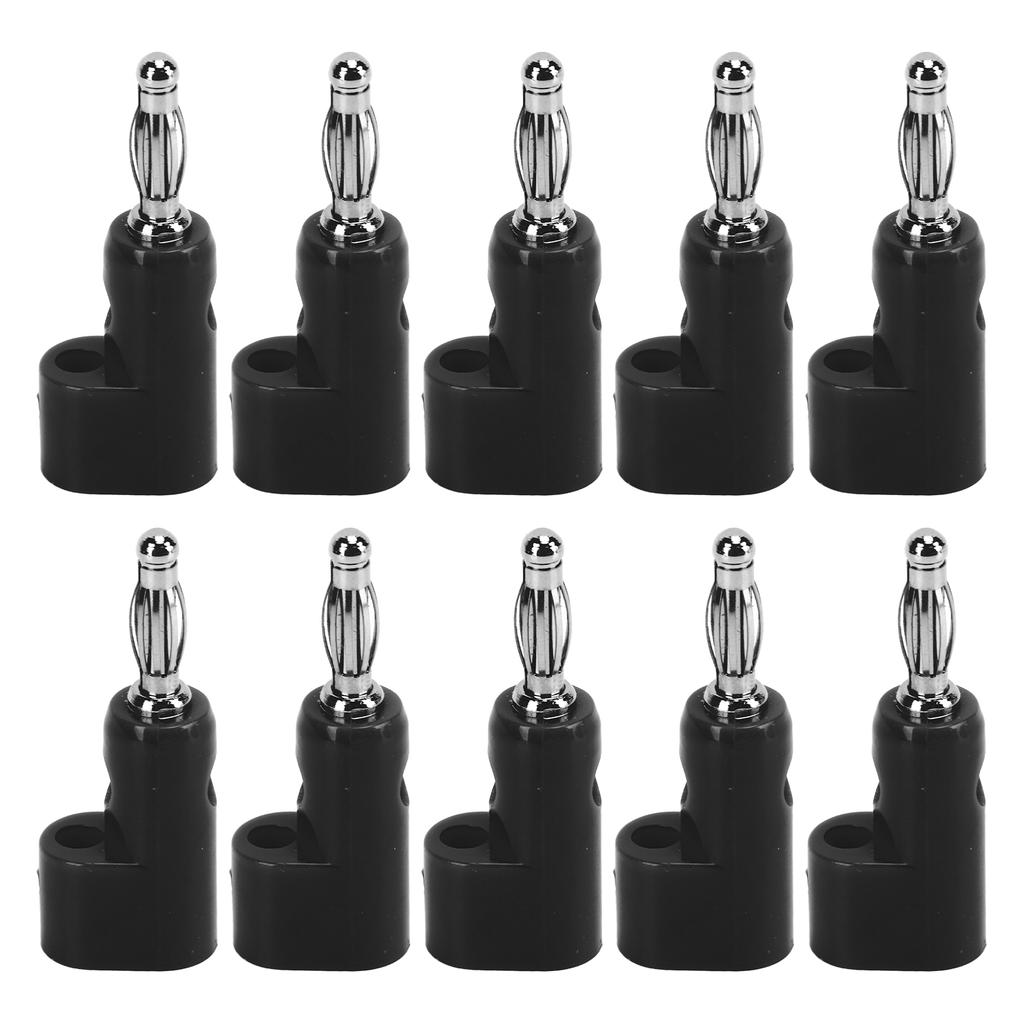 10 Stück 4mm Stapelbare Bananenstecker Lötlose Bananenstecker für SicherheitszubehörSchwarz