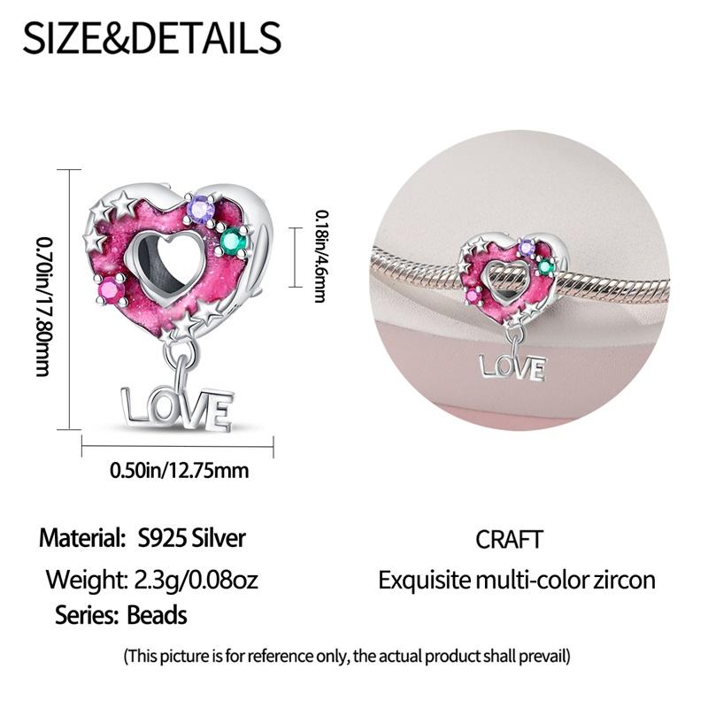 Pendant Bead Component Charm Bead Component Bead Component Copper Metal Heart-Shaped Doughnut Bead Components Compatible With Authentic Original