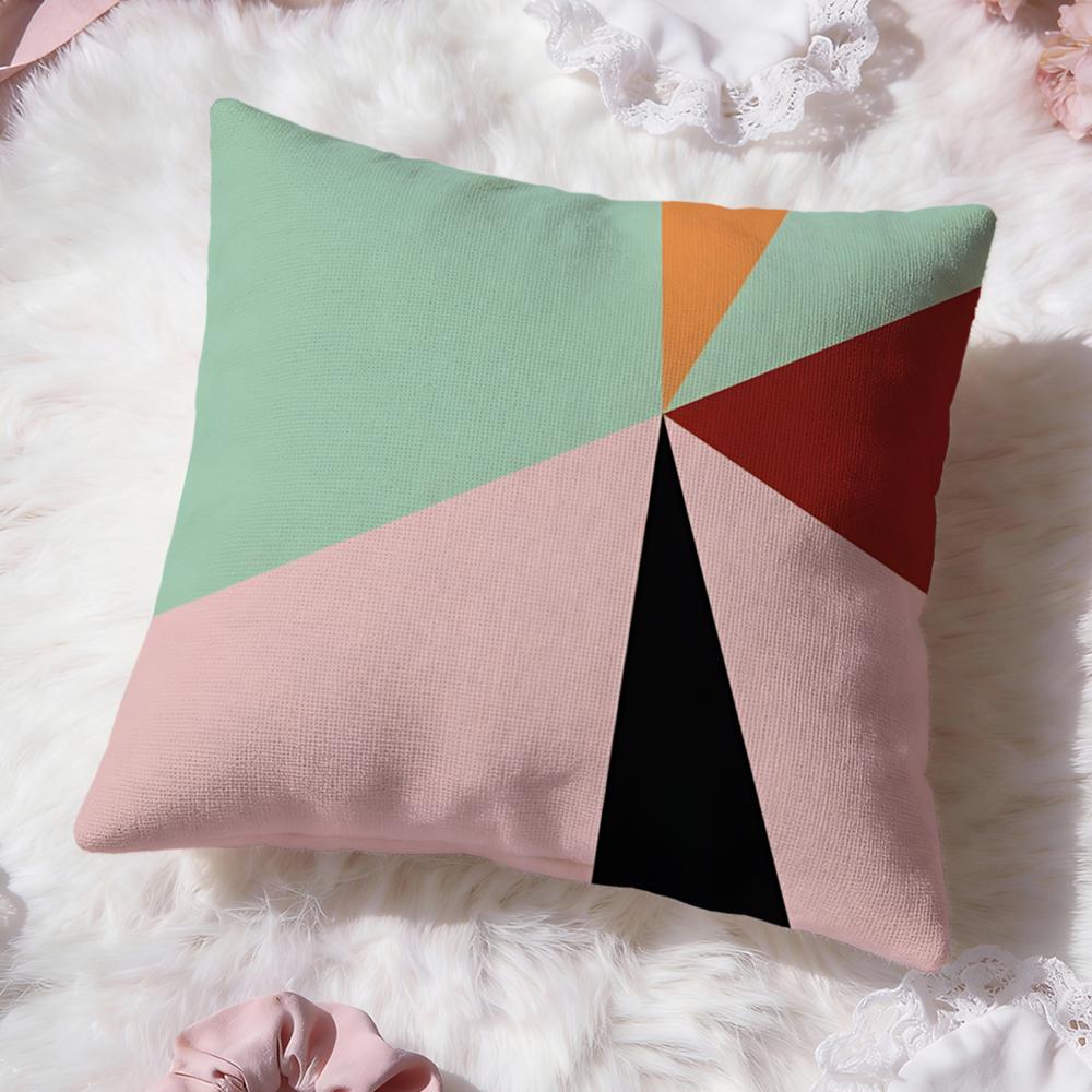 Pure Color Splicing Texture Cushion Cover Premium Comfort Reversible Pillow Cove Two in One Design for Any Room Car Interior