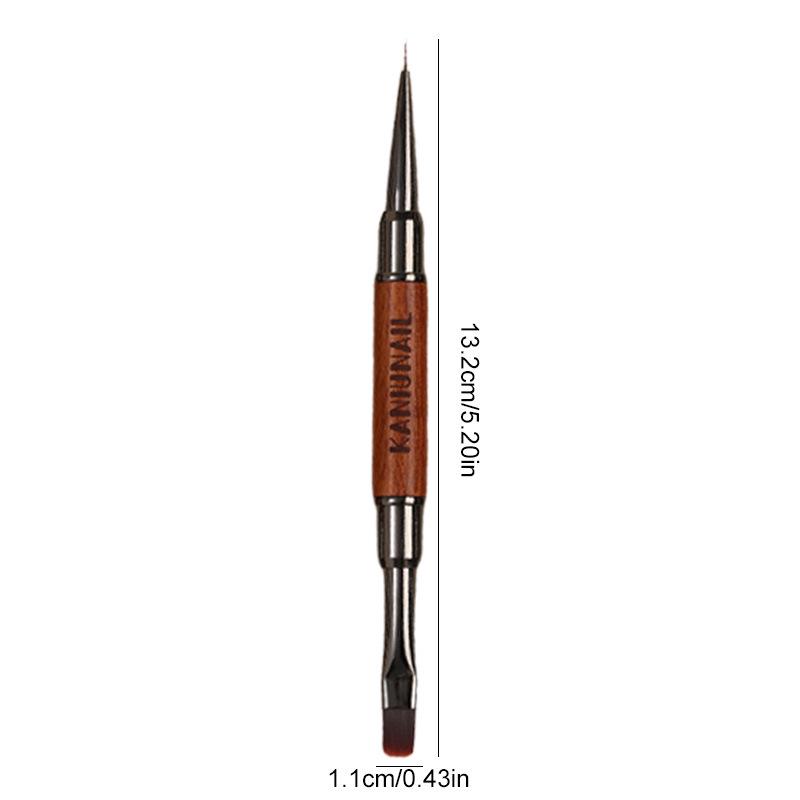 Dual-Ended Nail Art Brush - Multipurpose Line & Builder with Round Head, Japanese Base Coat