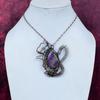 Purpurite Pendant Copper Wire Wrapped Handmade Jewelry Rabbit Gemstone Pendant