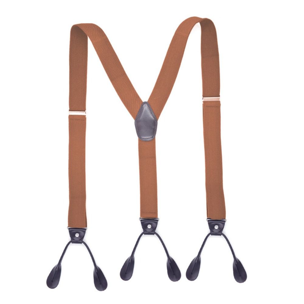 Button End Vintage Suspenders Leather Trimmed Button End Suspenders  Women