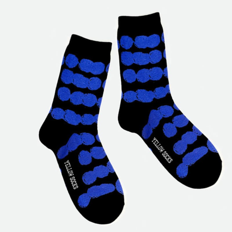 YELLOWSOCKS NUBE BLUE BLACK