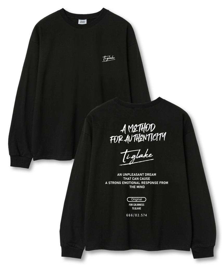 TI.GLAKE Method Oversized Long Sleeve T-Shirt Black [Select Ribbed Sleeves]