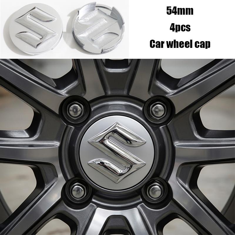 KIBI5 4pcs 3D 54mm 58m Suzuki Integrated Car Wheel Emblem Wheel Center Hub Cap Auto Rim Refit Badge Covers Styling Sticker Accessories
