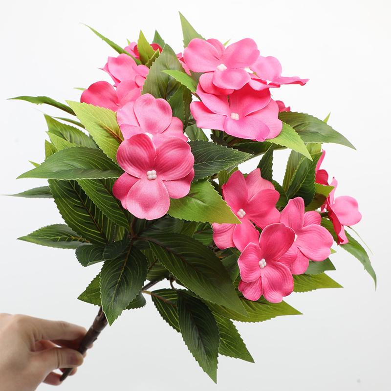 Silk Balsam Artificial Flowers High Quality Wedding Home Room Table Centre Decora Wreath Bridal Bouquets Yard Filler Arrangement
