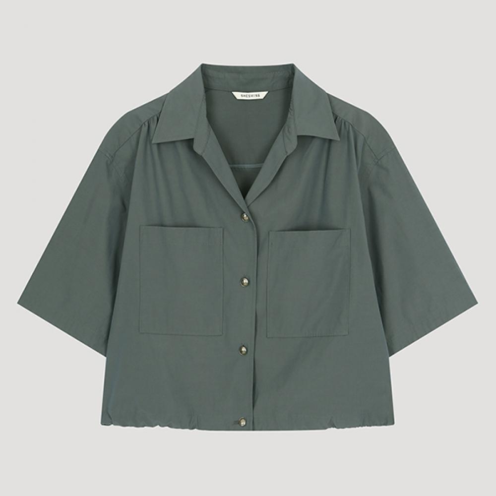 

Shismiss Overfit String Crop Shirt Swwsto31020 Gr Grey/55