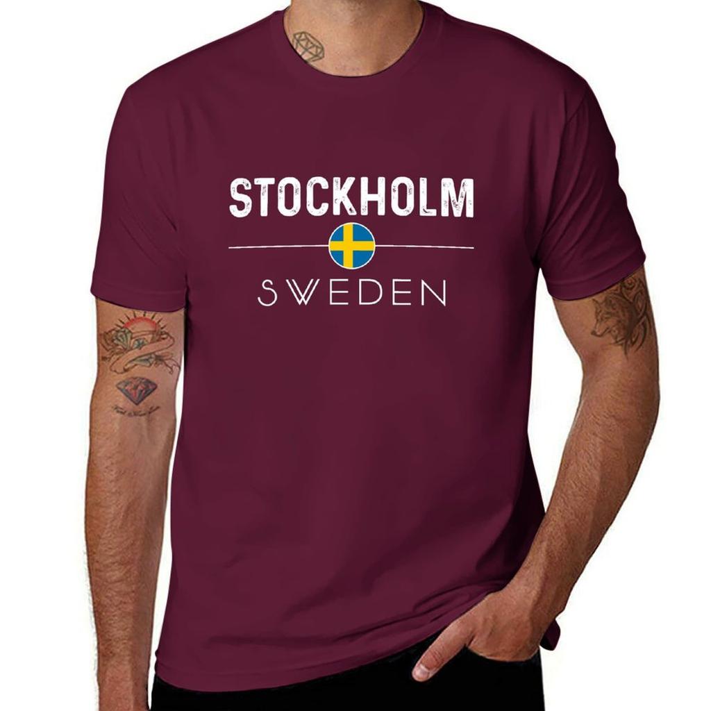 Stockholm Sweden Gift T-Shirt Kawaii Clothes Aesthetic Clothing Mens T Shirts Pack