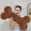 Cocoa Beige Ivory Dog Bone Pillows Creative Funny Plush Faux Fur Rounded Edges Pet-Friendly Home Decor Cozy Texture Gift