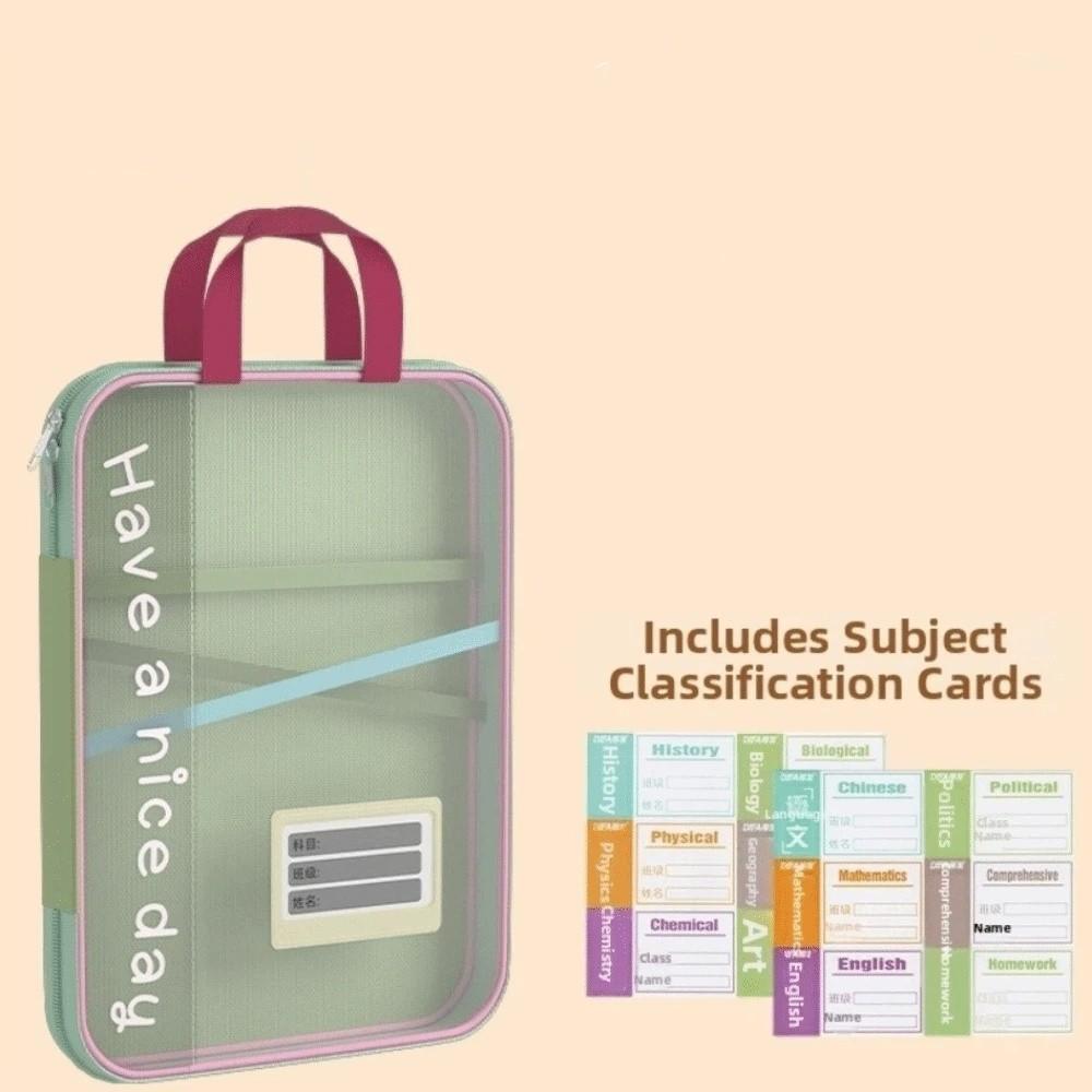 Waterproof File Storage Bag Large Capacity Transparent Study Pouch  Office Supplies